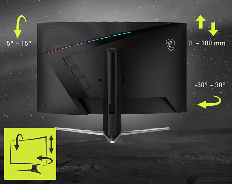 MSI MAG 325CQRXF E2 31.5” Curved WQHD Gaming Monitor – 240Hz, 0.5